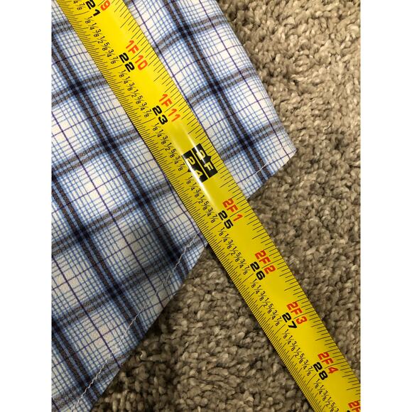 Mizzen + Main Men’s Long Sleeve Button Down Shirt Size L Blue And White Plaid - Picture 12 of 12